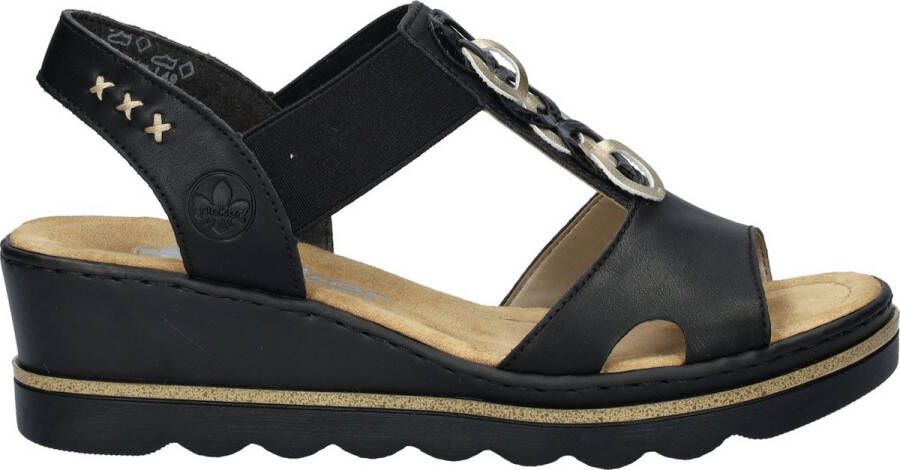 Rieker Elegante Comfortabele Sandalette Bruin Gesp Multicolor Dames