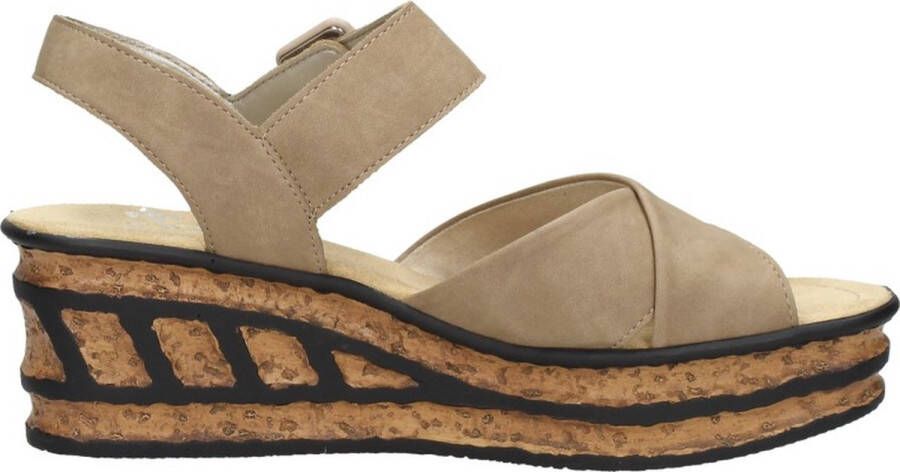 Rieker Sandalen met hak beige Synthetisch Dames