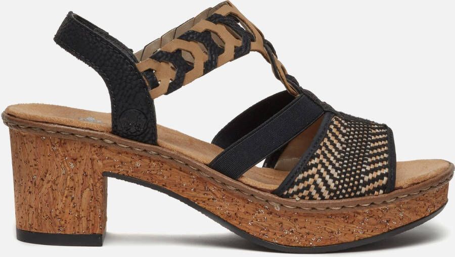 Rieker Sandalen met hak zwart Synthetisch Dames