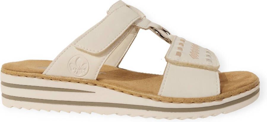 Rieker Slippers wedge heel summer shoe slippers with practical velcro strap