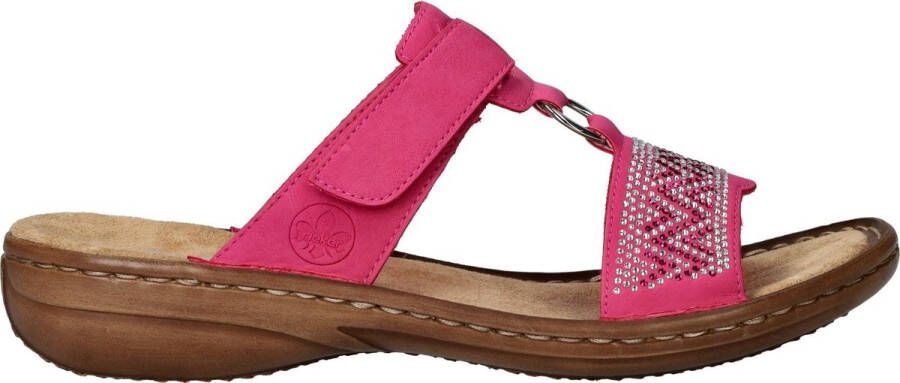 Rieker Roze Diamantpatroon Zomer Slipper Pink Dames