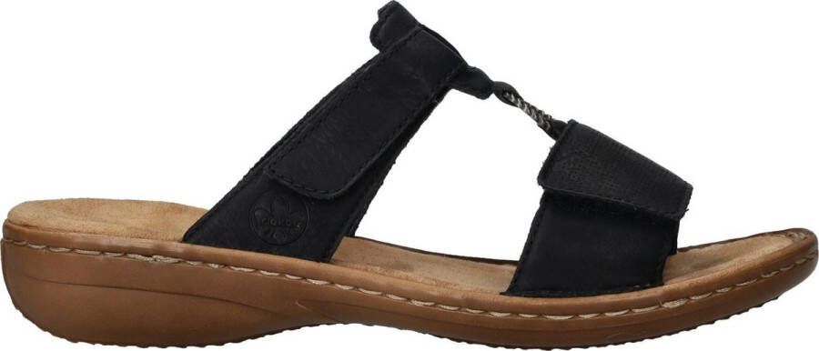 Rieker Slippers tricothak zomerschoen pantoffels met juwelenring