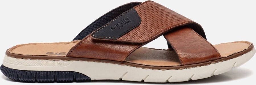 Rieker Slippers cognac Imitatieleer