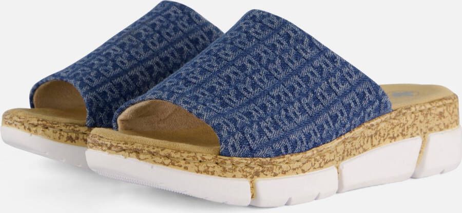 Rieker Slippers denim Textiel Dames