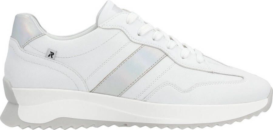 Rieker Sportieve witte sneaker met metallic accenten White Dames