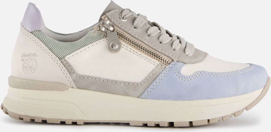 Rieker Comfortabele leren sneaker met blauwe accenten Blue Dames