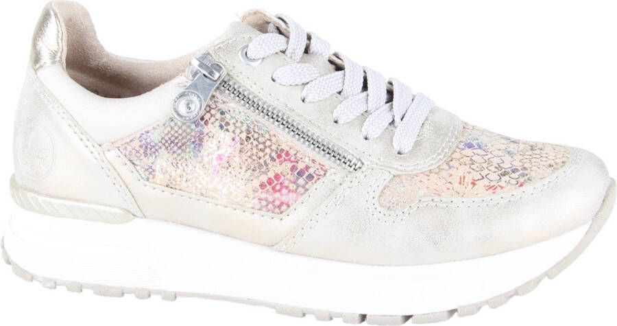 Rieker Gouden Print Sneaker met Rits en Veters Multicolor Dames - Foto 1