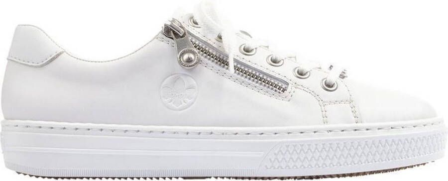 Rieker Leren Sneaker met Gewatteerde Enkelondersteuning White Dames