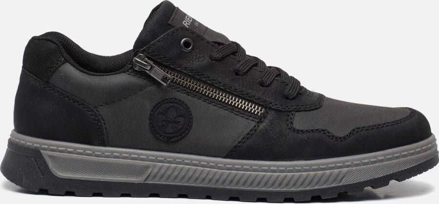 Rieker Herensneaker met rits en veters Black Heren