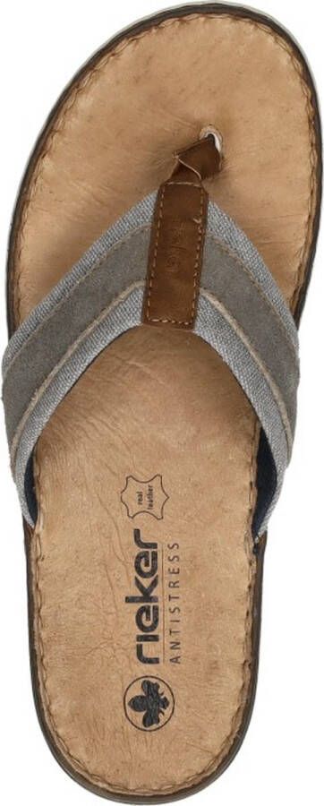 Rieker Teenslipper 21095-42 Grijs Combi Zacht Voetbed