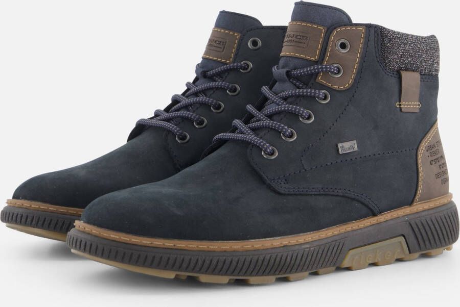 Rieker Tex Veterboots blauw Nubuck