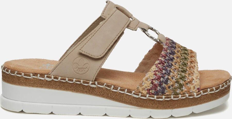 Rieker Kleurrijke Gevlochten Comfort Slipper Multicolor Dames