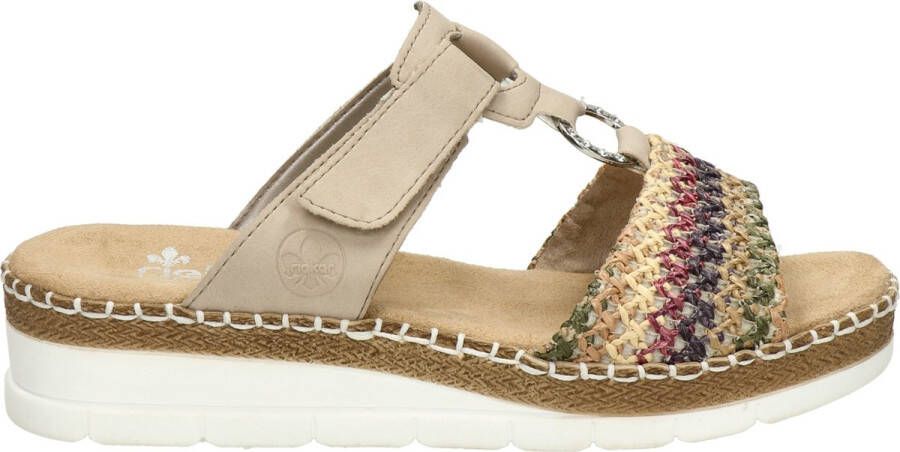 Rieker Kleurrijke Gevlochten Comfort Slipper Multicolor Dames