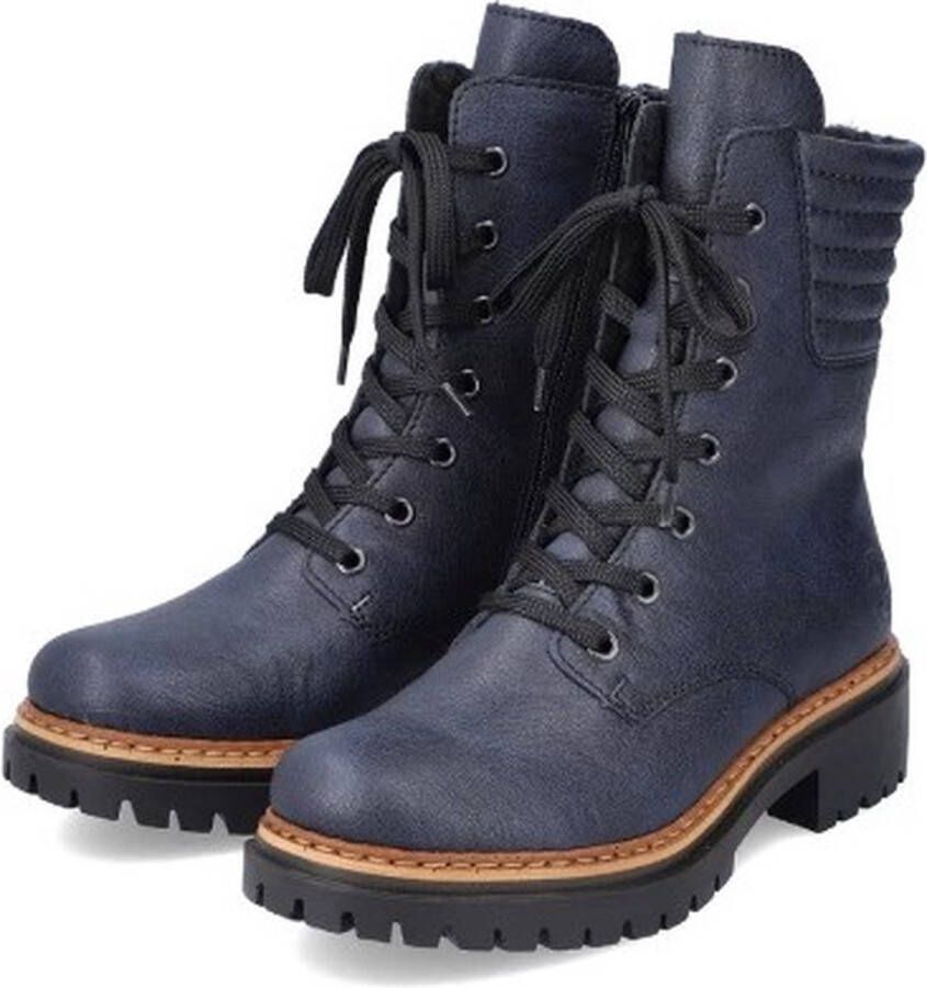 Rieker Veterboot 72600-14 Blauw Warm Gevoerd