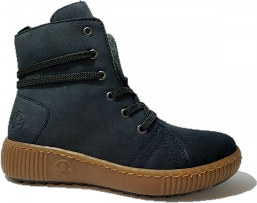 Rieker Veterboot Z6637-14 Blauw Fleece Lining 7½