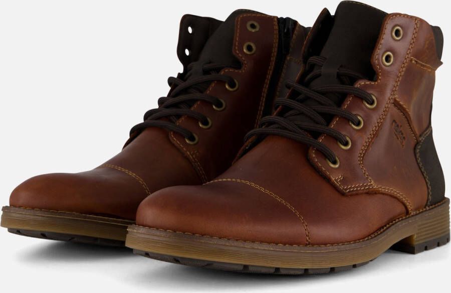 Rieker Veterboots cognac Leer