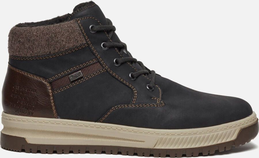 Rieker Veterboots zwart Nubuck