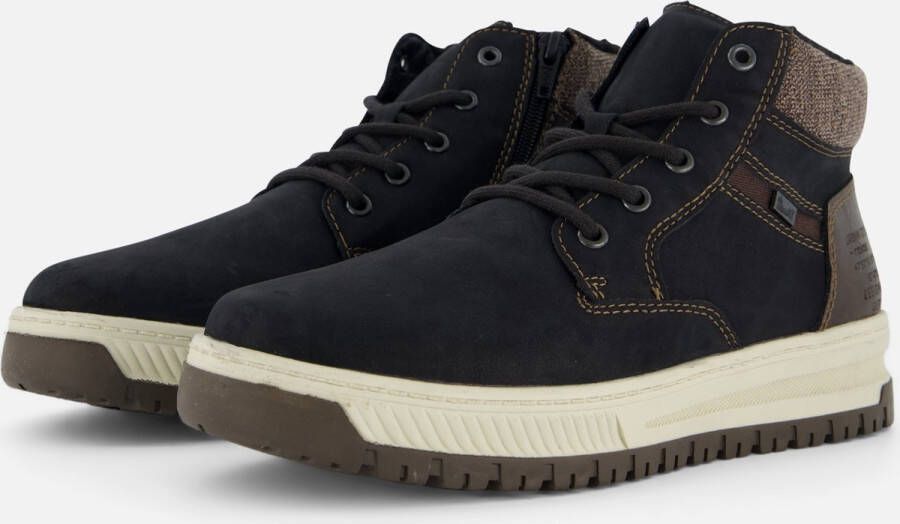 Rieker Veterboots zwart Nubuck