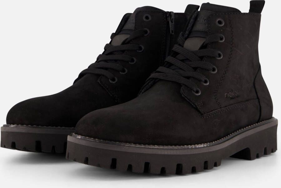 Rieker Veterboots zwart Nubuck