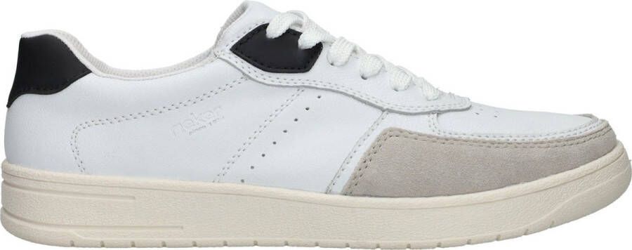 Rieker Comfortabele witte leren sneaker voor heren White Heren