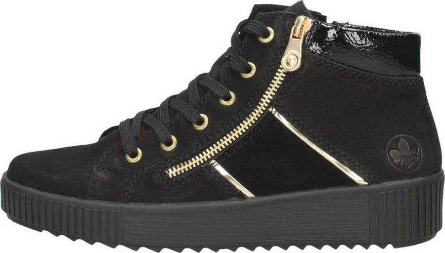 Rieker Waterdichte sneakers met ritssluiting en uitneembaar voetbed Black Dames