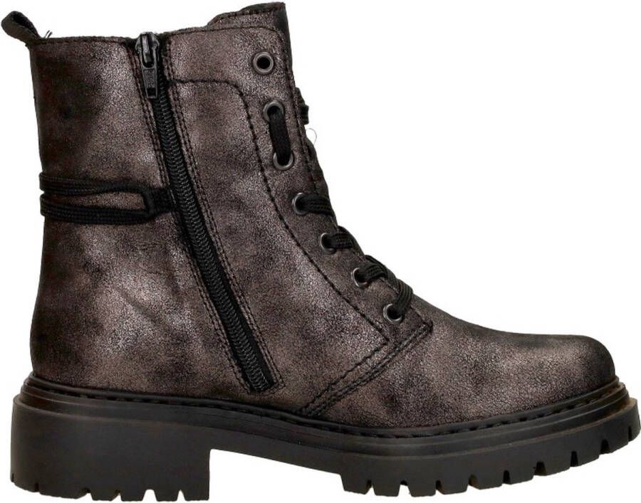 Rieker Metallic Veterschoen met Teddy Voering Black Dames