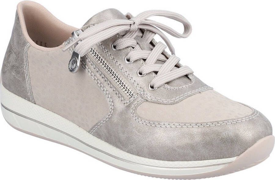 Rieker Beige en parelgrijze sneaker met stippenpatroon Multicolor Dames