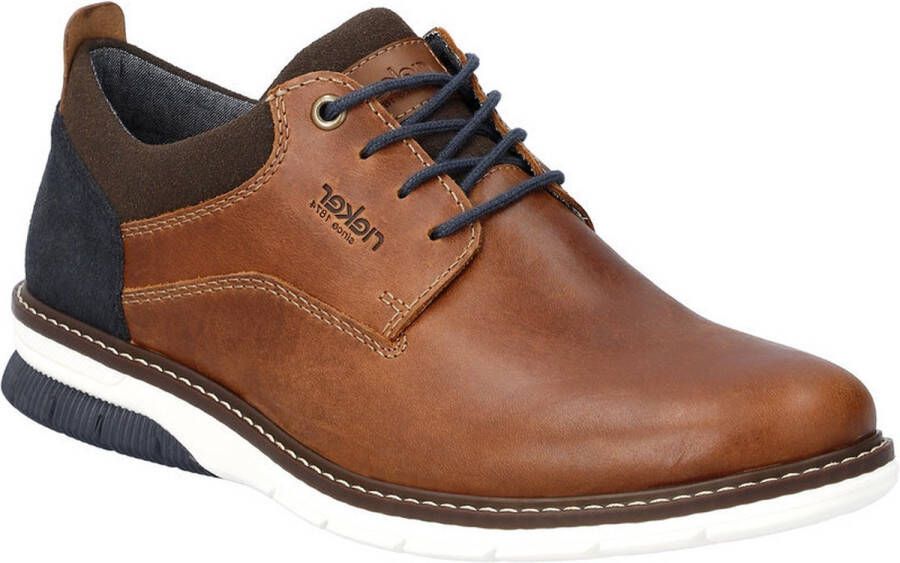 Rieker Sportieve Veterschoenen met Blauwe Accenten Brown Heren