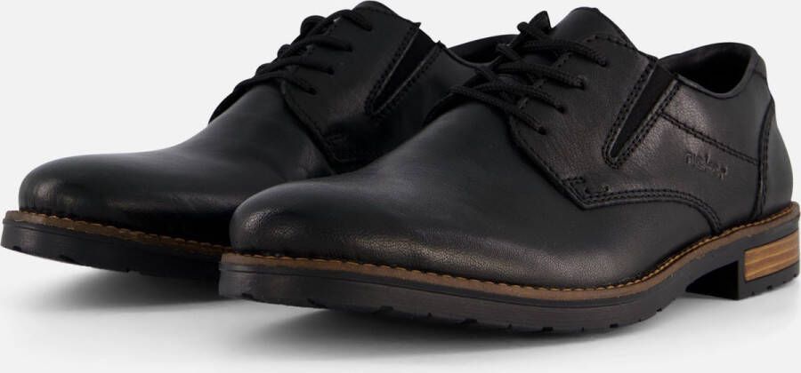 Rieker Klassieke leren veterschoen Black Heren