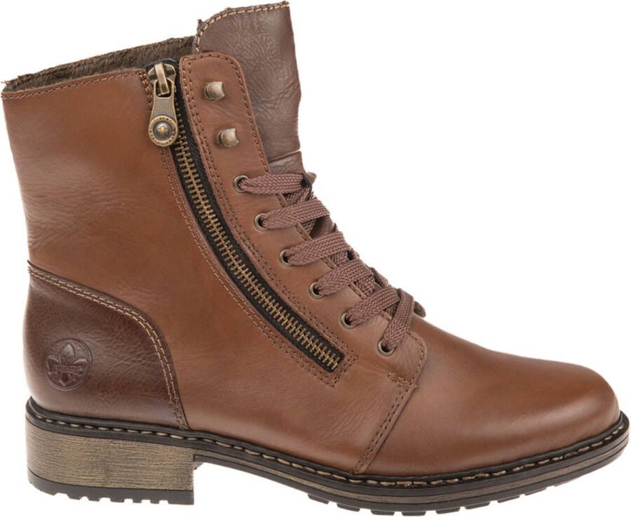 Rieker Warm Bruine Veterschoen voor Dames Brown Dames