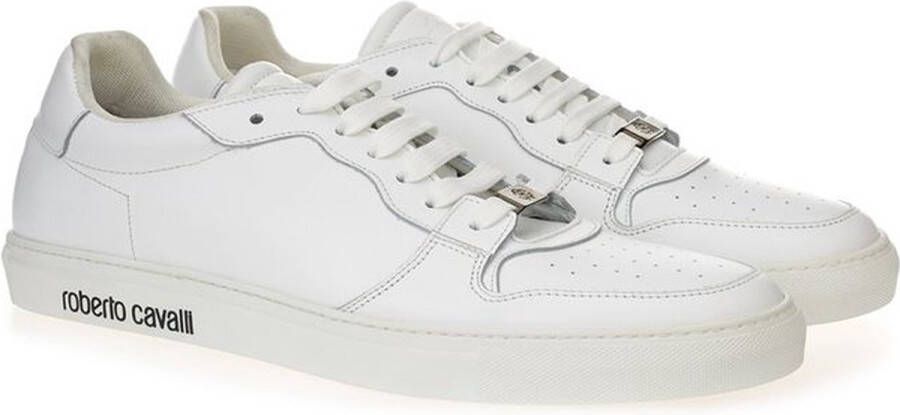 Roberto Cavalli Witte Leren Sneakers Luxe Schoeisel White Dames