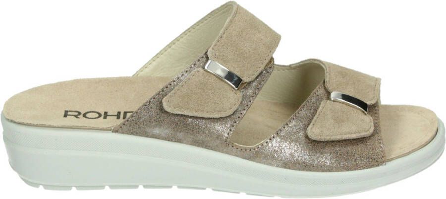 Rohde 5732 Volwassenen Dames slippers Kleur Wit beige