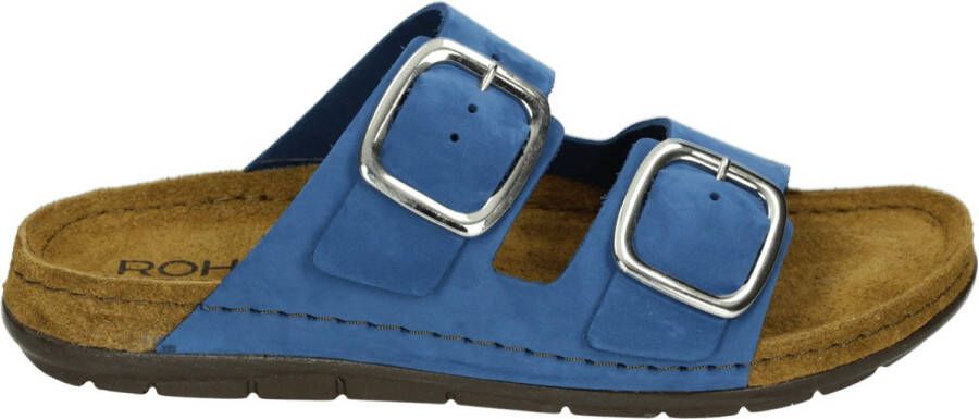 Rohde 5879 54 Petrol-lederen slippers- slippers