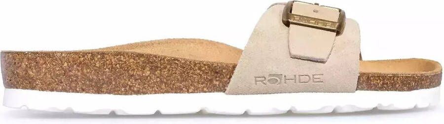 Rohde Beige Suède Muil Sandaal Beige Dames