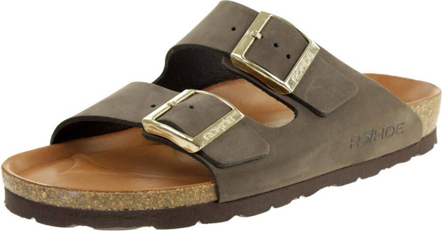 Rohde Alba mules damesslippers sandalen leer 565014 mokka