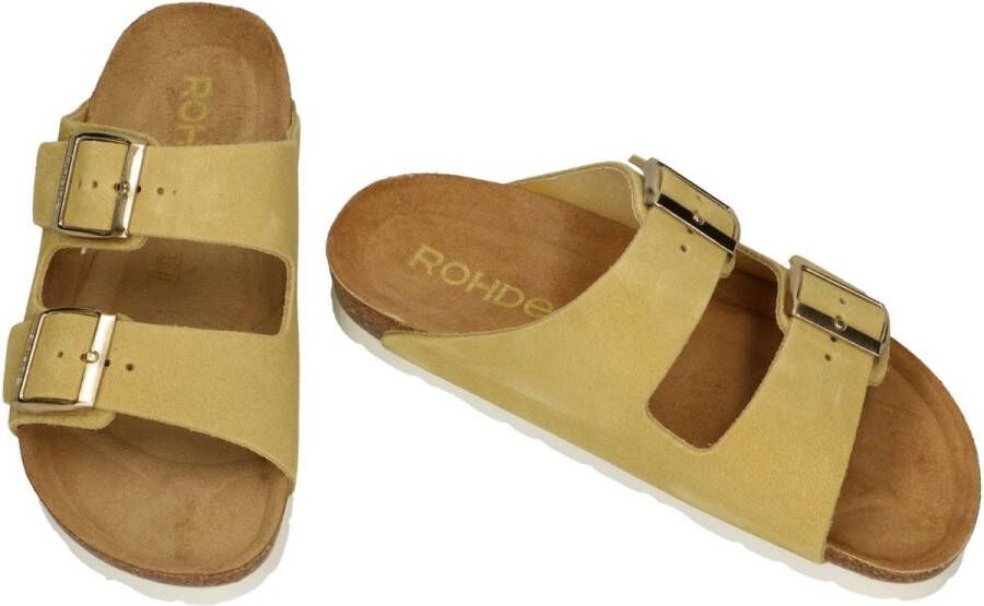 Rohde -Dames geel mosterd slippers & muiltjes