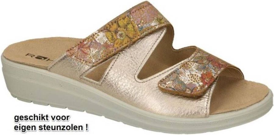 Rohde -Dames goud slippers & muiltjes