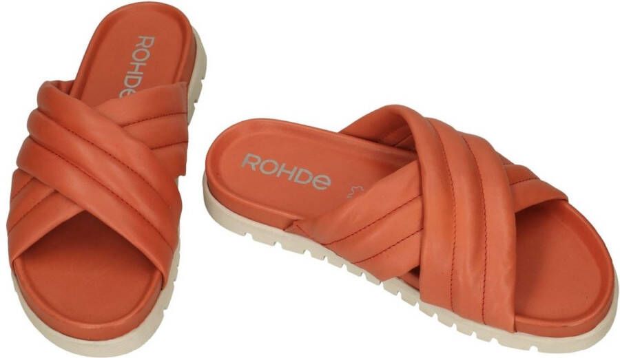 Rohde -Dames roze donker slippers & muiltjes