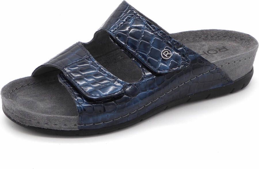 Rohde Dames Slipper 5854-56 Blauw Crocolak