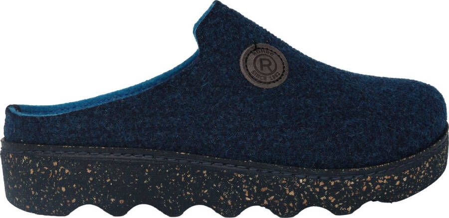 Rohde Blauwe Dames Huisslipper Warm Gevoerd Blue Dames