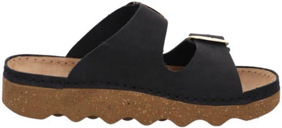 Rohde Zwarte Nubuck Leren Dames Sandaal Black Dames