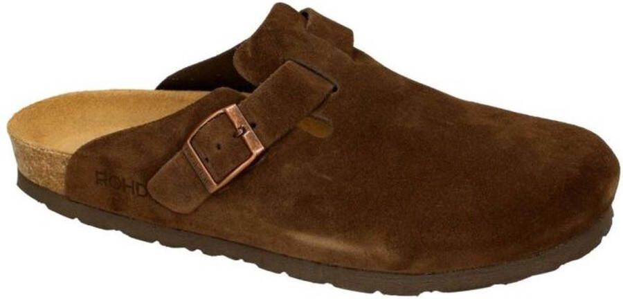 Rohde -Heren bruin donker pantoffels & slippers