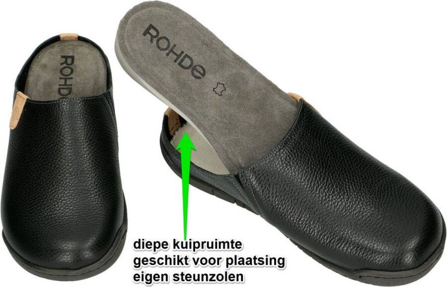 Rohde -Heren zwart pantoffels & slippers