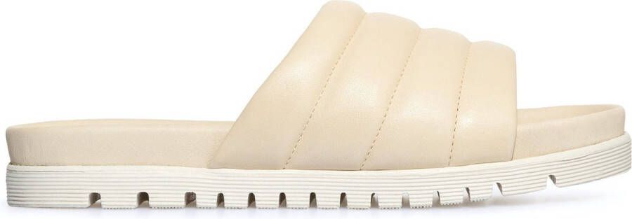 Rohde Leren Comfort Slide Sandaal Beige Dames