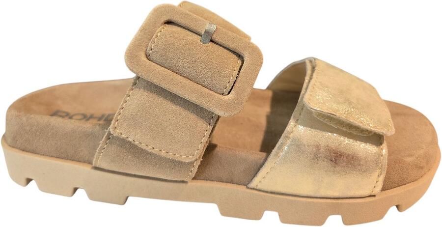 Rohde 6313 29 Slippers Beige en Goud Leer en Suede Goud