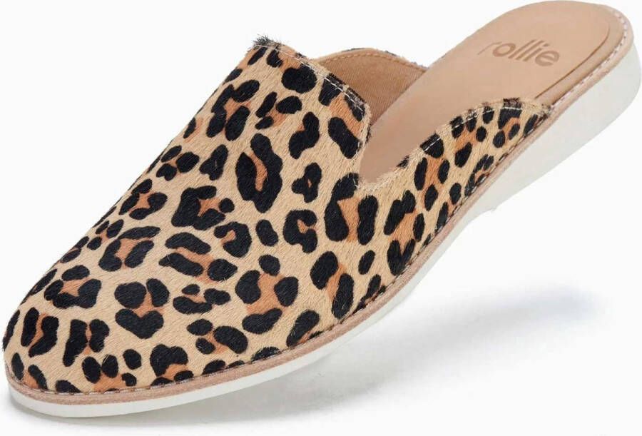 Rollie Dames Muiltje Derby Mule Camel Leopard