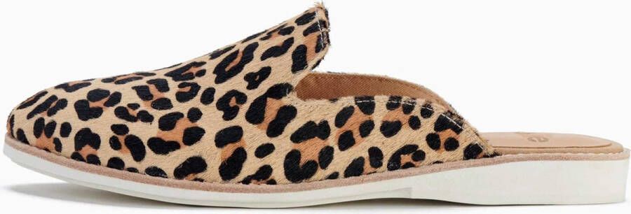 Rollie Dames Muiltje Derby Mule Camel Leopard