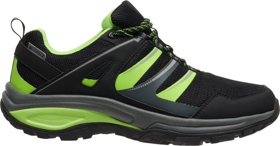 Roly Zwart met Fluor Groene tracking sportschoen waterproof Marc