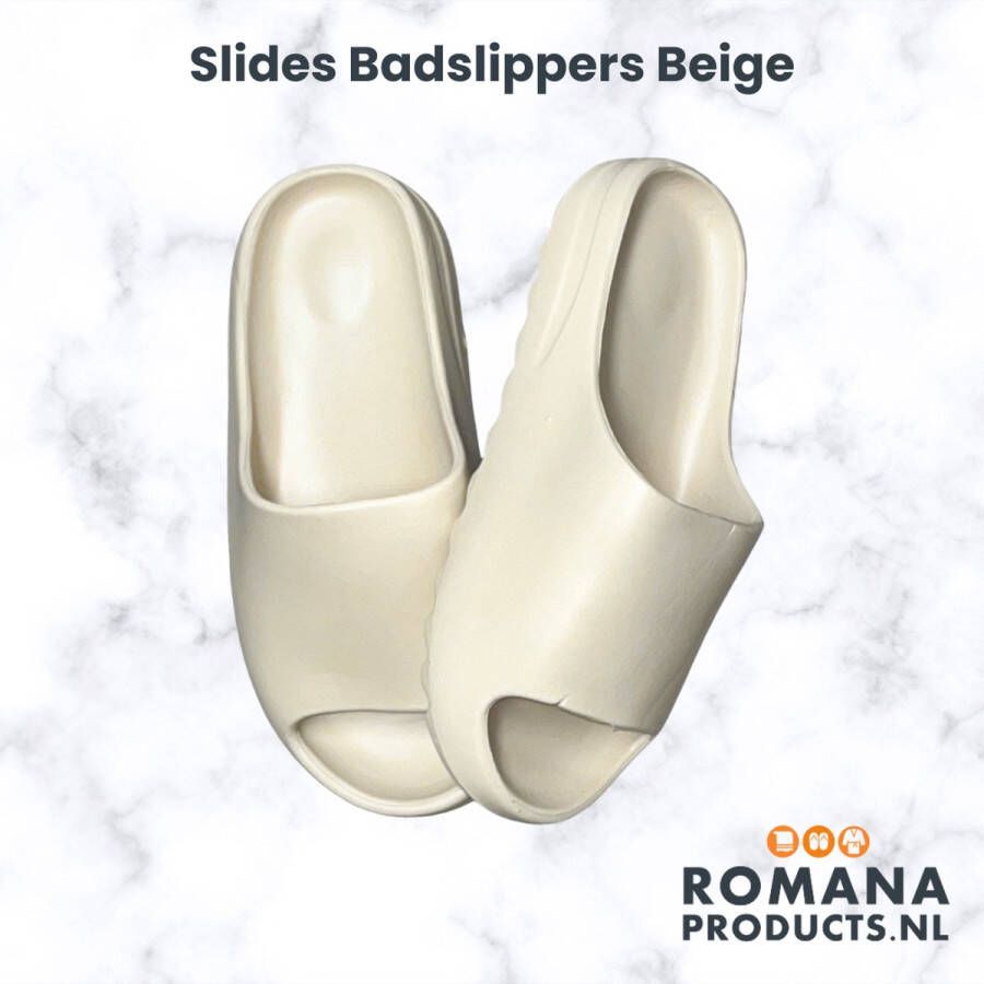 Romana Products Romana s Unisex Badslippers Beige Ideaal voor Hotel en Sauna Slides