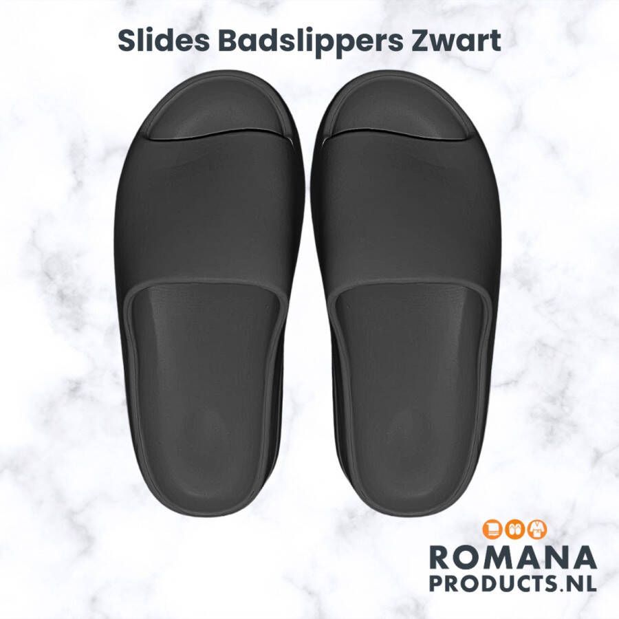 Ro a Products Ro a s Unisex Badslippers Zwart Ideaal voor Hotel en Sauna Slides